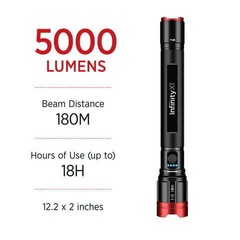 nebo flashlight 5000 lumens Infinity X1 Dual Power Rechargeable Flashlight 5000 Lumens