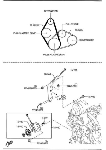 MAZDA RX-8 2004 -2008 SERPENTINE BELT KIT